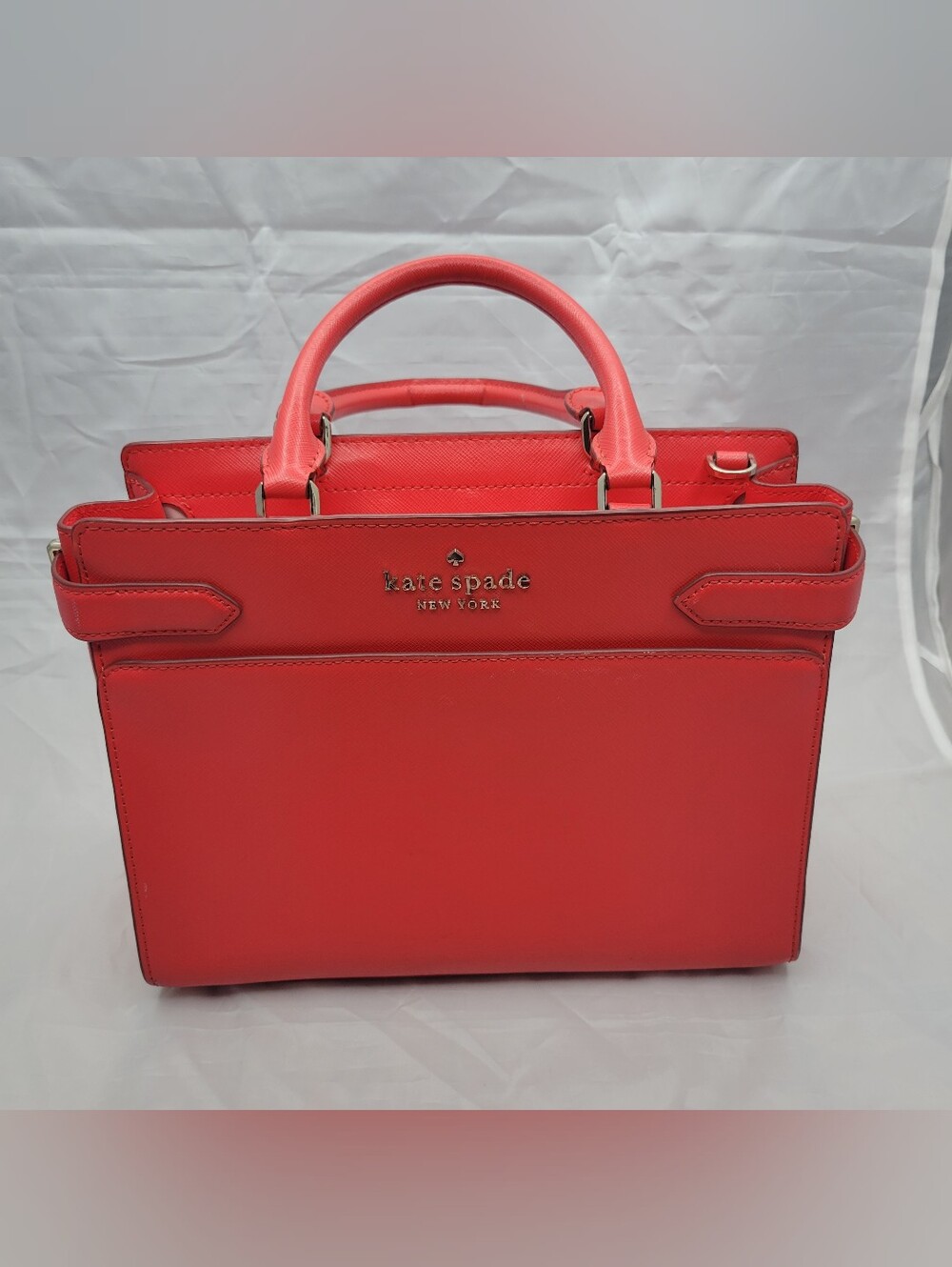 kate spade New York Red Structured Satchel With Long Strap